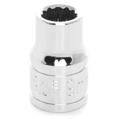 WLMW38809 image(0) - Wilmar Corp. / Performance Tool 3/8" Drive 9mm 12pt Socket