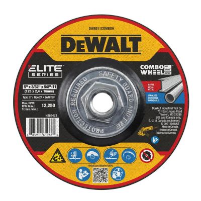 DWTDW8911COMBOH image(0) - DEWALT ELITE SERIES Combo Wheels 5 X 3/32 X 5/8-11 XP T27