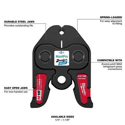 MLW49-16-2652Z image(1) - Milwaukee Tool 3/8 Inch ZoomLock&reg; MAX Press Jaw for M18 FORCE LOGIC Press Tools