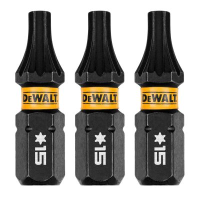 DWTDWAF1TX15IR3 image(0) - DEWALT 1In Torx T15 FlexTorq 3Pk
