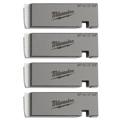 MLW48-36-1203 image(0) - Milwaukee Tool 1/2 Inch-3/4 Inch High Speed NPT Universal Pipe Threading Dies