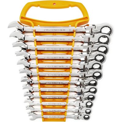 KDT9901D image(0) - GearWrench 12 Piece 72-Tooth 12 Point Flex Head Ratcheting Combination Metric Wrench Set