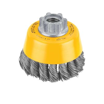 DWTDW4910 image(0) - DEWALT 3" x 5/8"-11 HP .014 Carbon Crimp Wire Cup Brush