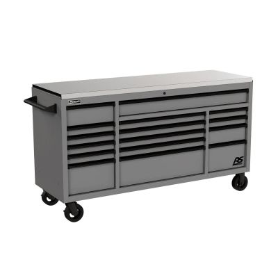HOMGR04072164 image(0) - Homak Manufacturing 72 Inch RS Pro Roller Cabinet Stainless Steel Top -Battleship Gray