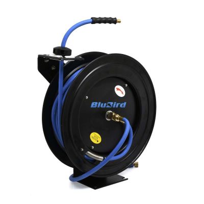 BLBBBR1250 image(1) - BluBird 1/2" x 50 Retractable Air Hose Reel - Black
