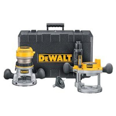 DWTDW616PK image(0) - DeWalt 1-3/4 HP (Maximum Motor HP) Fixed Base / Plunge Router Combo Kit