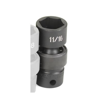 GRE1022U image(0) - Grey Pneumatic 3/8" Drive x 11/16" Standard Universal Socket