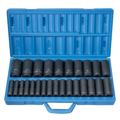 GRE1326MD image(0) - Grey Pneumatic 1/2" Drive 26 Piece Deep Length Metric Master Set