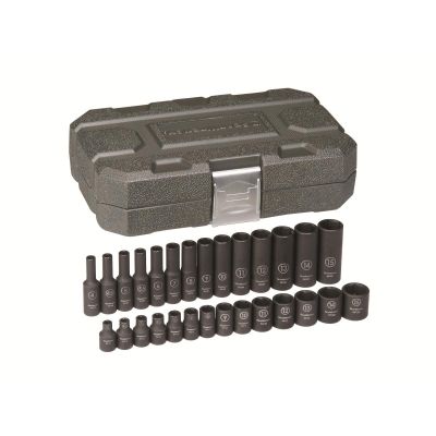 KDT84901 image(0) - GearWrench 28 Piece 1/4 Inch Drive 6 Point Standard & Deep Impact Metric Socket Set