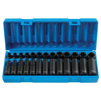 GRE1226M image(0) - Grey Pneumatic 3/8" Drive 26 Piece Standard & Deep Length Metric Master Set