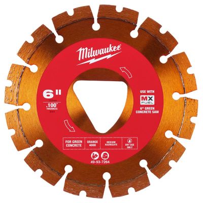 MLW49-93-7264 image(0) - Milwaukee Tool Orange 6” x .100” Diamond Blade for Green Concrete
