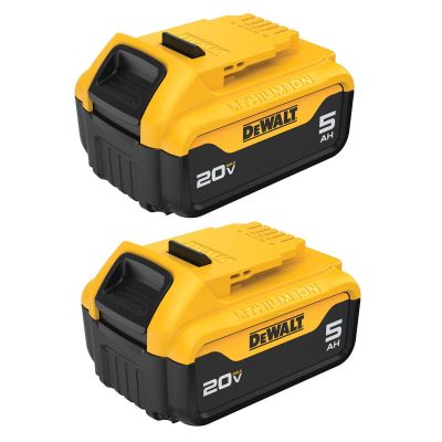 DWTDCB205-2 image(0) - DeWalt 20V Max Premium XR 5.0 Battery - 2 Pack