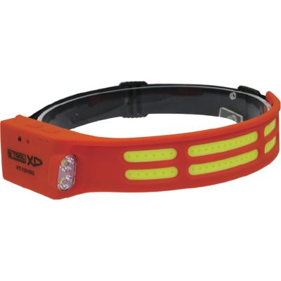 KTI73316XD image(0) - K Tool International Headlight 600 Lumen COB Flexible with Motion Sensor and Side Flashlight Orange