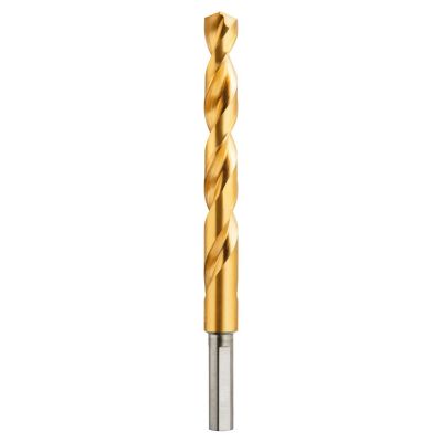DWTDW1332 image(0) - DEWALT 1/2-Inch Titanium Nitride Coated 3/8-Inch Reduced Shank Split Point Twist Drill Bit