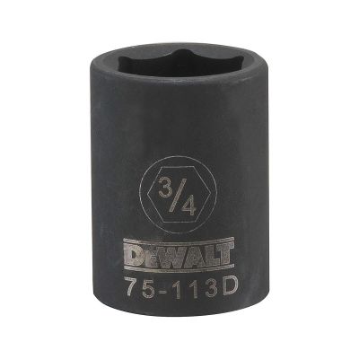 DWTDWMT75113OSP image(0) - DEWALT 6 Point 1/2" Drive Impact Socket 3/4" SAE