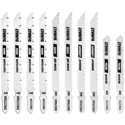 DWTDW3741C image(0) - DEWALT Jigsaw Blades Set With Case, T-Shank, 10-Piece