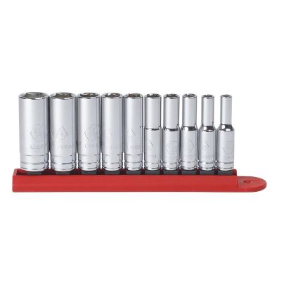 KDT80305 image(0) - GearWrench 10 Piece 1/4 Inch Drive 6 Point Deep SAE Socket Set