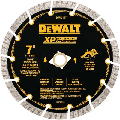 DWTDW4714T image(0) - DEWALT XP 7" All-Purpose Segmented Diamond Blades