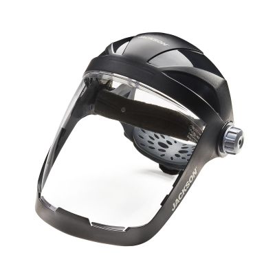 SRW14220 image(0) - Jackson Safety Face Shield - QUAD 500 Premium Multi-Purpose Series - 9' x 12.125' x 0.060" Window - Clear AF - 370 Speed Dial Headgear