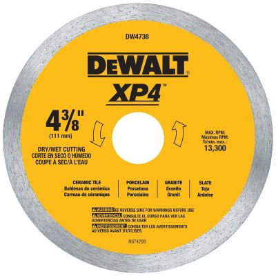 DWTDW4738 image(0) - DEWALT 4" x .060" Porcelain Tile Blade Wet/Dry