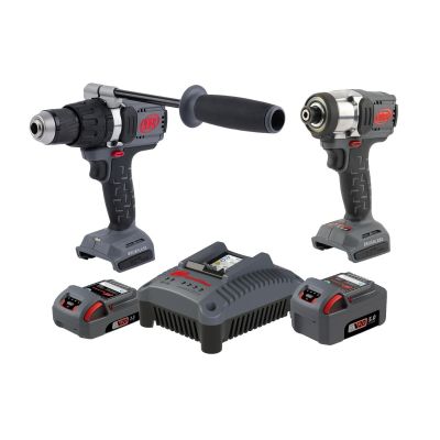 IRTIQV20-2DW image(0) - Ingersoll Rand 20V Cordless Combo Tool Kit, D5241 1/2 Inch Hammer Drill, W3111 1/4 Inch Impact Driver