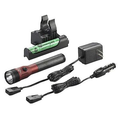 STL75484 image(0) - Streamlight Stinger LED HL 800 Lumen Rechargeable Flashlight - 120V AC/12V DC PiggyBack Smart Charge - Red