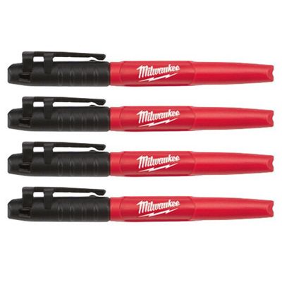 MLW48-22-3104 image(0) - Milwaukee Tool 4PK INKZALL&trade; Black Fine Point Marker
