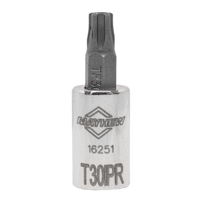 MAY16251 image(0) - Mayhew Mayhew T30IPR Tamper Torx Plus&reg; Short Insert Socket Bit, 1/4-Inch Drive