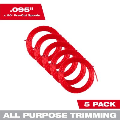 MLW49-16-2782 image(0) - Milwaukee Tool .095 Inch x 20 Feet (5 PK) Pre-Cut Twisted Trimmer Line