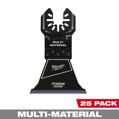 MLW49-25-1248 image(0) - Milwaukee Tool MILWAUKEE&reg; OPEN-LOK 2-1/2" TITANIUM CHARGED Bi-Metal Multi-Material Multi-Tool Blades 25PK