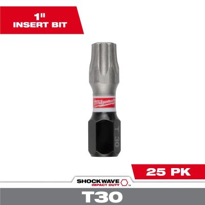 MLW48-32-4732 image(0) - Milwaukee Tool SHOCKWAVE Impact Duty 1 Inch T30 Insert Bit Bulk 25