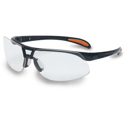 UVXS4200 image(0) - Uvex Protege Black Safety Glasses with Clear Anti-Scratch/Hard Coat Lens - S4200-H5
