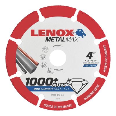 LEX1972919 image(0) - Lenox Tools LENOX DIAM CUTOFF WHEEL DG 4" X 3/8"
