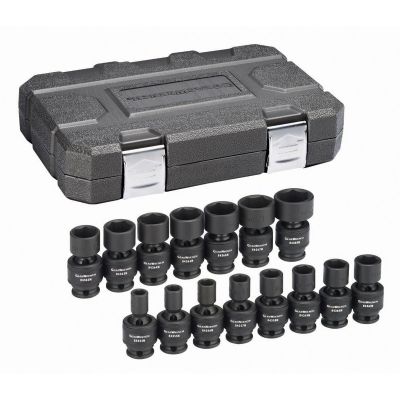 KDT84918N image(0) - GearWrench 15 Piece 3/8 Inch Drive 6 Point Standard Universal Impact Metric Socket Set