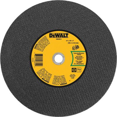 DWTDWA8034 image(0) - DEWALT 14 In x 1/8 in Aluminum Oxide Abrasive Chop / Cut-Off Blade with 1 in Arbor For Concrete & Masonry Cutting (1 Pack)