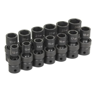 GRE1313UM image(0) - Grey Pneumatic 1/2" Drive 13 Piece Standard Length Metric Universal Set