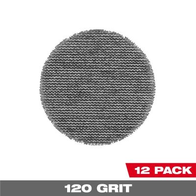 MLW48-80-6120 image(0) - Milwaukee Tool 3 Inch 120 Grit Mesh Sanding Discs with POWERGRID Tear Resistant Mesh &hyphen; (12 PK) + Pad Saver