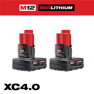 MLW48-11-2442 image(0) - Milwaukee Tool M12 REDLITHIUM XC4.0 Battery - Two Pack
