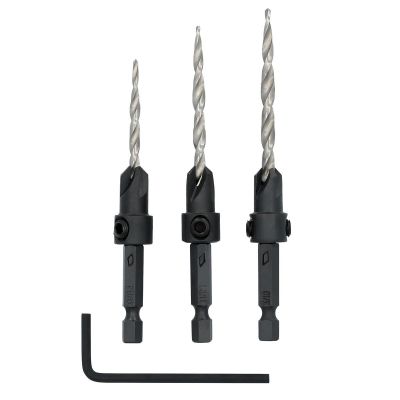 DWTDW2535 image(0) - DEWALT Countersink Drill Bit Set #6, #8, #10, 3-Piece