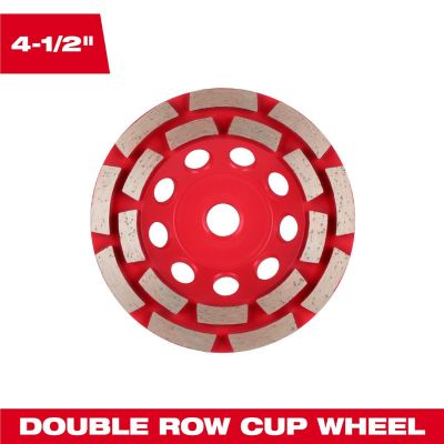 MLW49-93-7754 image(0) - Milwaukee Tool 4-1/2 inch DIAMOND MAX Double Row Diamond Cup Wheel