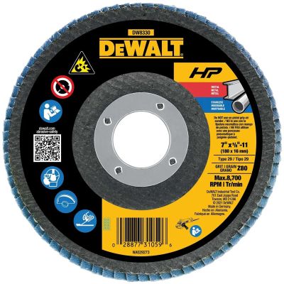 DWTDW8330 image(0) - DEWALT 7-Inch By 5/8-Inch-11 80 Grit Zirconia Angle Grinder Flap Disc