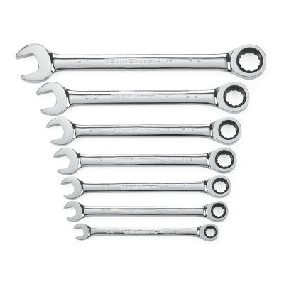 KDT9317 image(0) - GearWrench 7 Piece 72-Tooth 12 Point Ratcheting Combination SAE Wrench Set