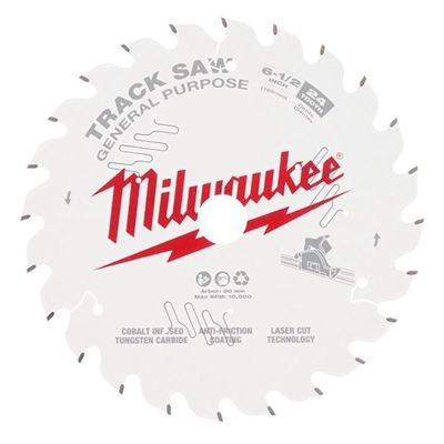 MLW48-40-0624 image(0) - Milwaukee Tool Milwaukee® 6-1/2 Inch 24T General Purpose Track Saw Blade