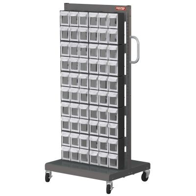 LDS1010545 image(0) - ShopSol Mobile Parts Cart - Flip Out Bin, 120 Bins