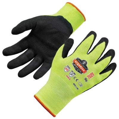 ERG17965 image(0) - Ergodyne 7021 XL Lime Nitrile-Coated Cut-Resis Gloves A2 Level WSX