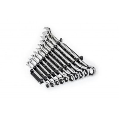 KDT86958 image(0) - GearWrench 10 Piece 90-Tooth 12 Point SAE Combination Ratcheting Wrench Set