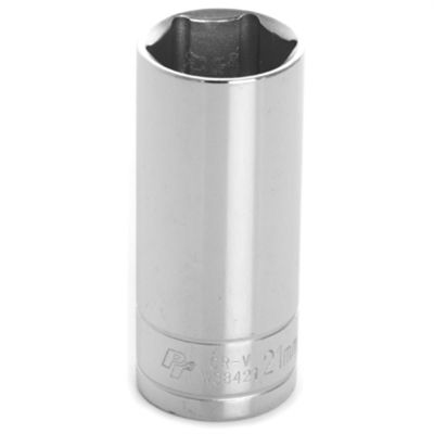 WLMW38421 image(0) - Wilmar Corp. / Performance Tool 3/8'' Dr 6pt Deep Socket 21mm
