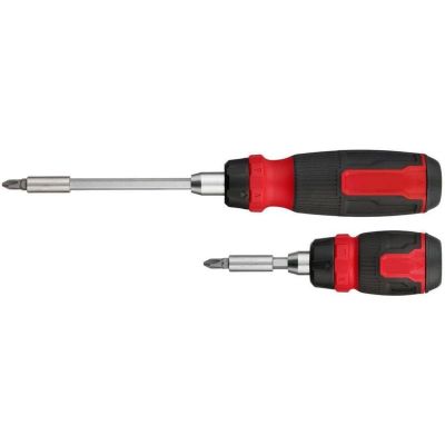 MLW48-22-2906 image(0) - Milwaukee Tool 2pc 14-in-1 Ratcheting Multi-Bit Screwdriver and 8-in-1 Compact Multi-Bit Screwdriver