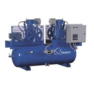 QAC2020013906 image(0) - Quincy Compressors 7.5 HP 120 Gallon Two-Stage Vertical 230V 3PH PRO Duplex Air Compressor - Model 473DC12DC23