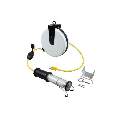 GEN1935-8010 image(0) - SafTlite by General Manufacturing Stubby II with End Light on 35 Foot Reel and 10 Amp Inline Tool Tap Black Handle